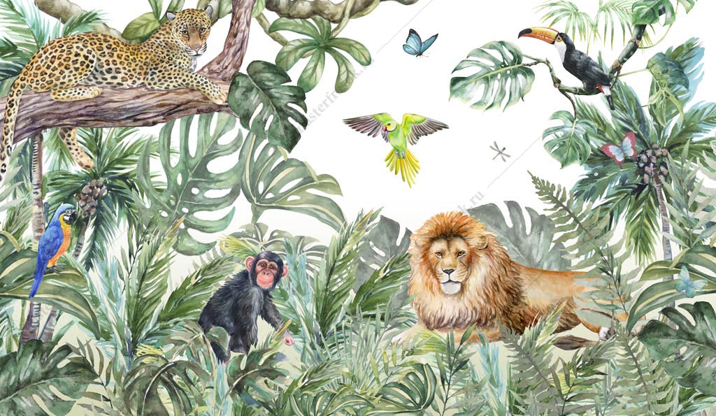 Фотообои Животные в джунглях