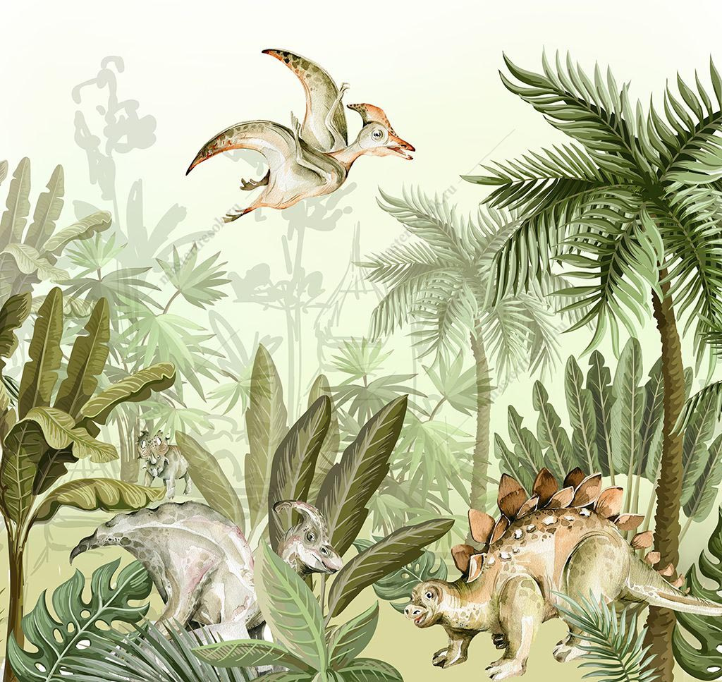 Фотообои Тропики с динозаврами